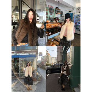 新款 月光狐狸毛背毛皮草外套女冬季 毛毛马甲 顶奢女王 牙套大汪