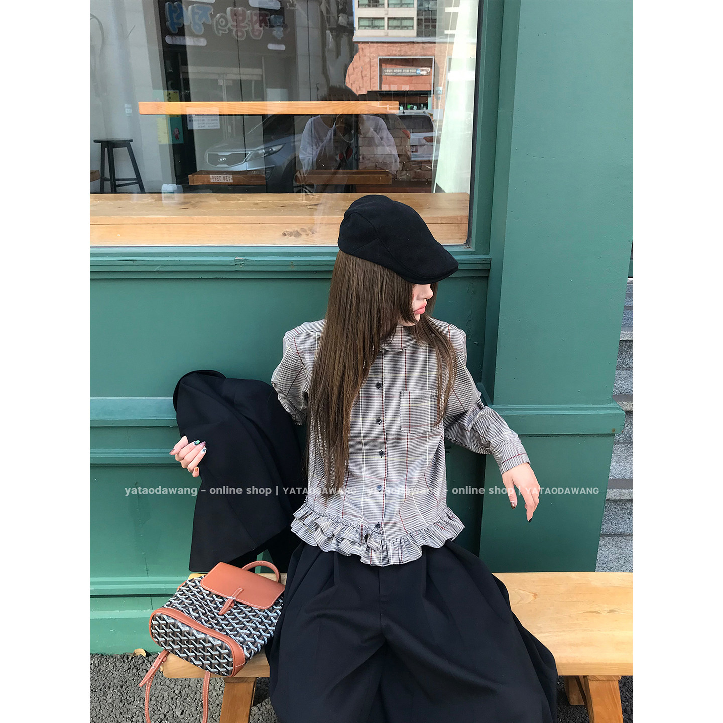 牙套大汪 【谬谬生】太乖啦*设计款娃娃百搭领口袋花边衬衫