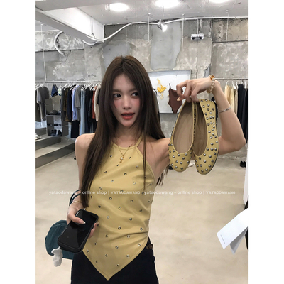 牙套大汪 【限量款】后面看好会一女的！pu皮革吊带背心 重工铆钉