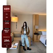 磨破工艺浅色洗水直筒牛仔裤 牙套大汪 软白牛仔