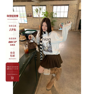 牙套大汪【温哥华在读】冬日好搭子*miu感短款羊毛毛呢百褶半裙