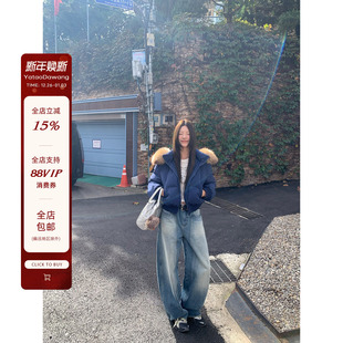 女立体剪裁廓形香蕉镰刀裤 闪电纹弯刀牛仔裤 封神牛裤 牙套大汪