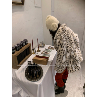 环葆皮草翻领保暖毛外套冬 都市小野猫 牙套大汪 性感可爱交织