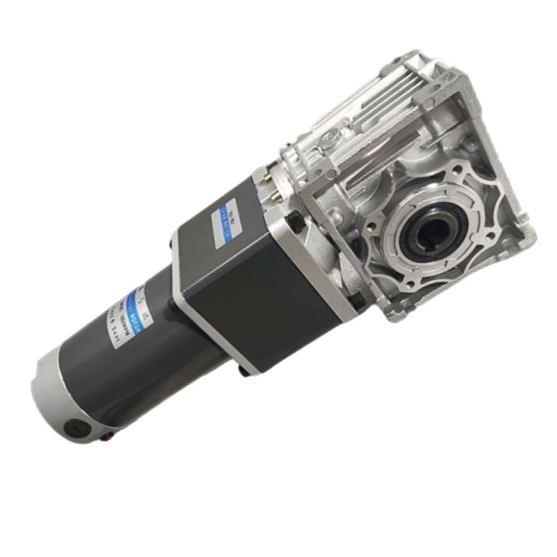 DC24V48V低速直流电RV涡轮蜗杆齿轮减速马达断电刹车慢速旋转电机