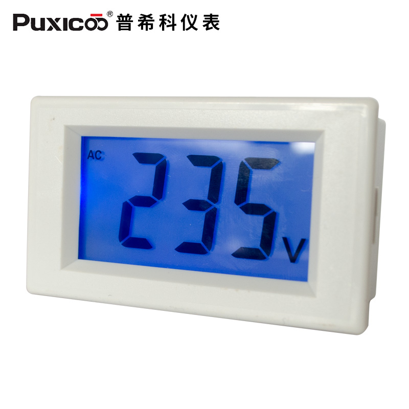 D85-120普希科数字AC交流电压表 220V 380V 两线液晶LCD背光数显