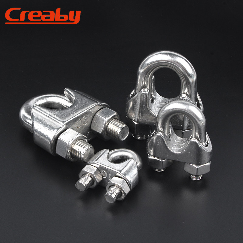 304不锈钢钢丝绳U型夹头锁扣卡子卡扣绳夹卡头锁头M2MQ3M4M5M6-M3