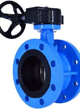 手动涡轮软密封法兰蝶阀D341X-10/16Q球墨铸铁不锈钢DN100 150 80