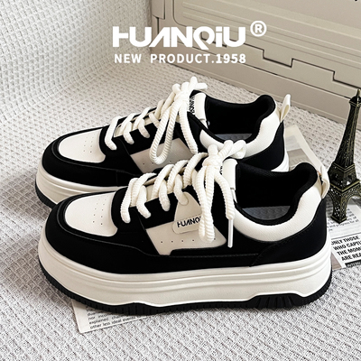 环球厚底休闲百搭黑色校园女鞋