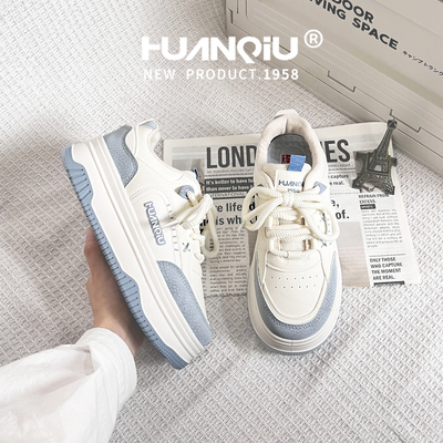 环球天空蓝厚底时尚爆款板鞋女