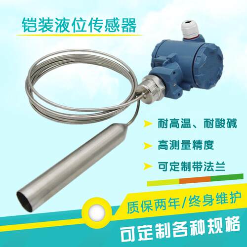 铠装投入式传感器液位变送器4-20ma水位传感器水箱油箱耐高温酸碱