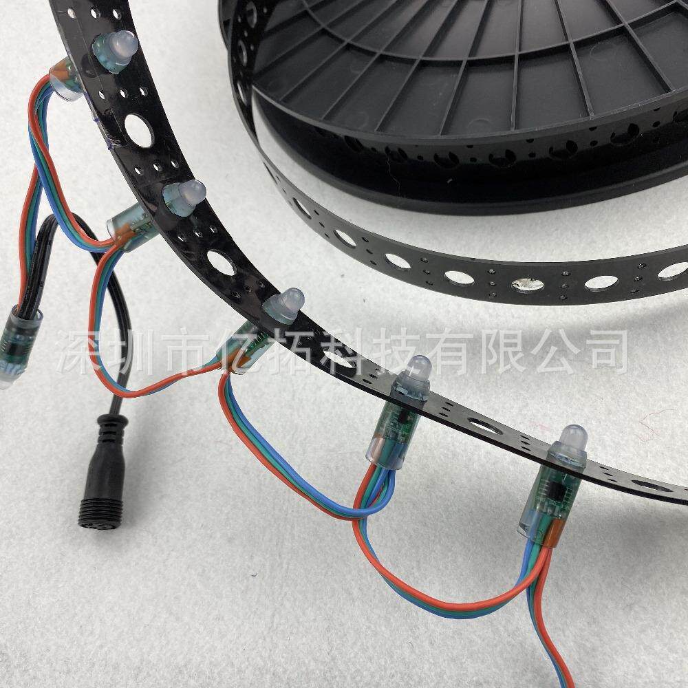 12mm ws2811全彩外露灯安装带 穿孔灯安装条50m一卷