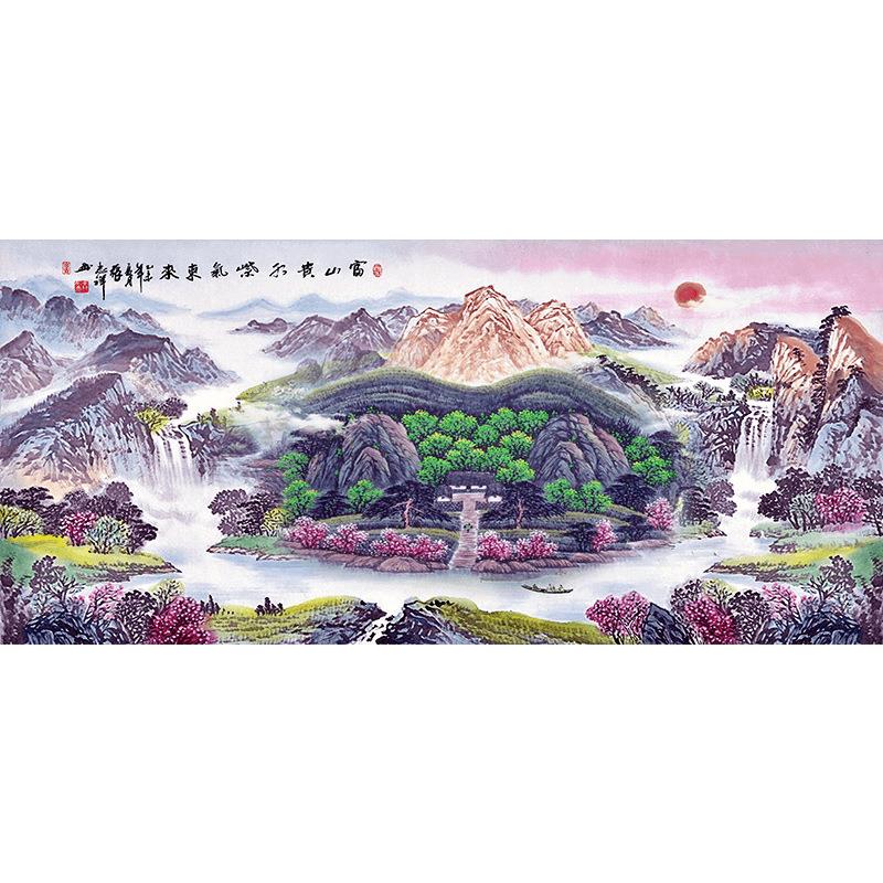 2022钻石画满钻新款紫气东来客厅山水画贴钻十字绣砖石贴画秀2021