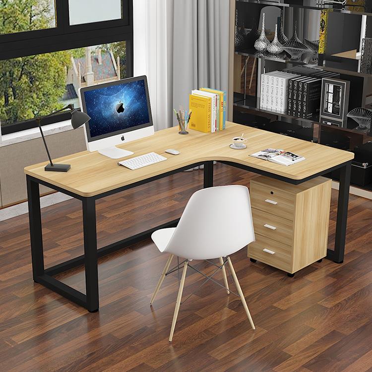 简约转角电脑办公桌椅组合家用简易职员办公桌单人书房学习书桌
