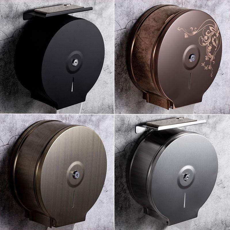 酒店商用不锈钢大卷纸盒壁挂式卫生间厕纸架洗手间防水手抽纸巾盒