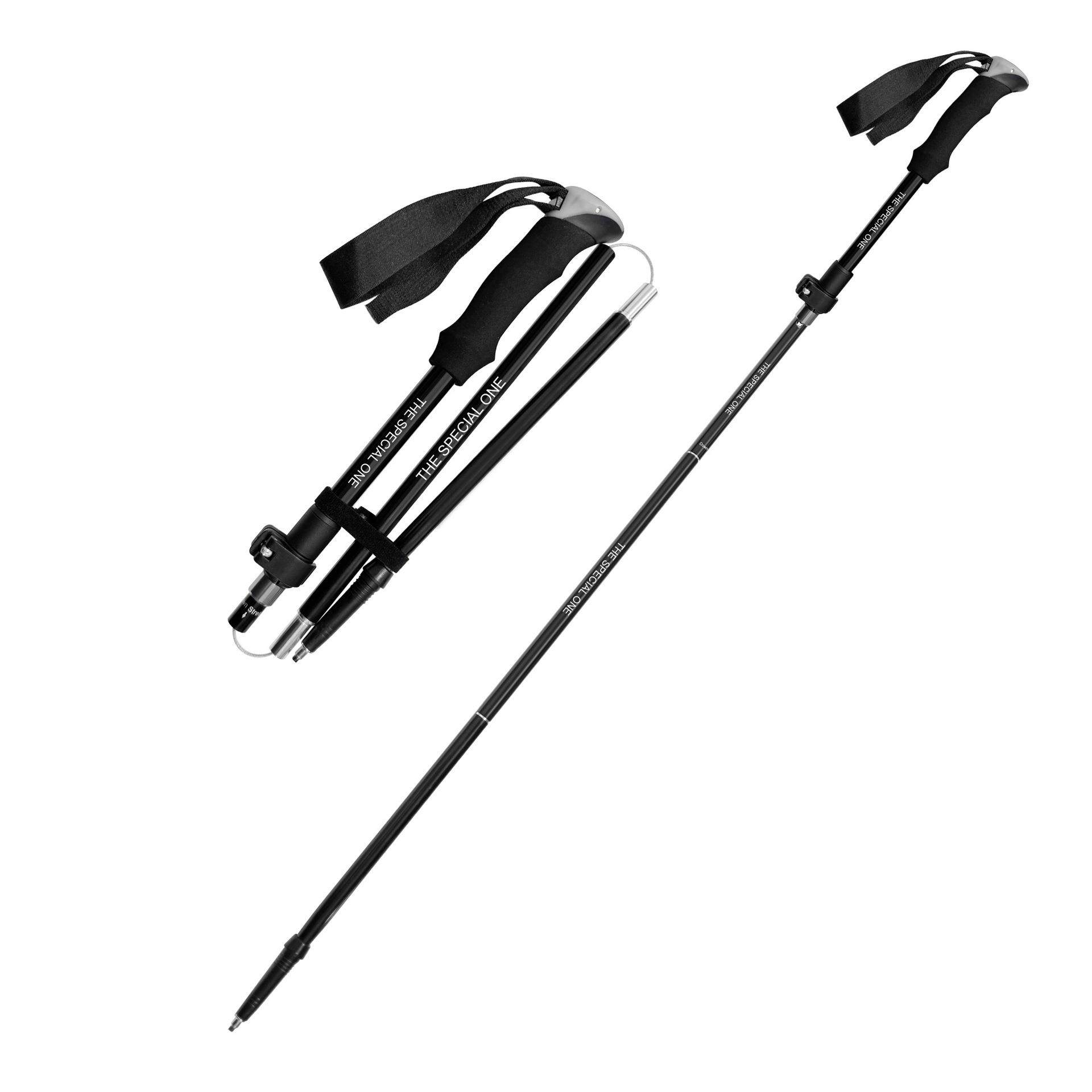 N81登山杖折叠铝合金五节超轻户外超短越野徒步手杖