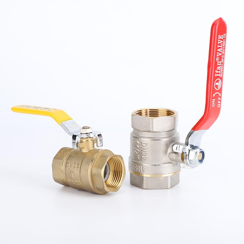 铜球阀4分内丝直球阀长柄电镀6阀门开DN15内分牙通式黄铜关球阀