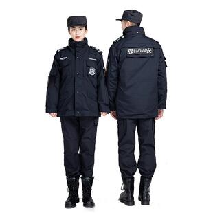 冬季保安作训大衣斜纹网格特战训战训多功能棉服安保迷彩