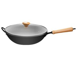 铁锅炒菜锅无涂层不粘锅电磁炉燃气灶通用炒锅精铁锅大锅不生锈