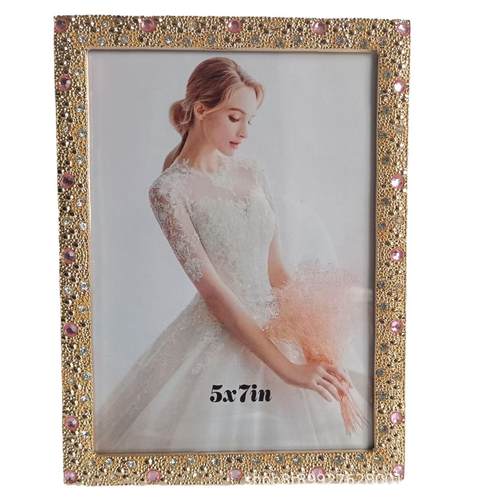 浅金色金属相框样板房软装摆台摆件金属相框