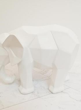 北欧INS风创意摆件客厅办公室家居装饰品几何大象树脂创意工艺品