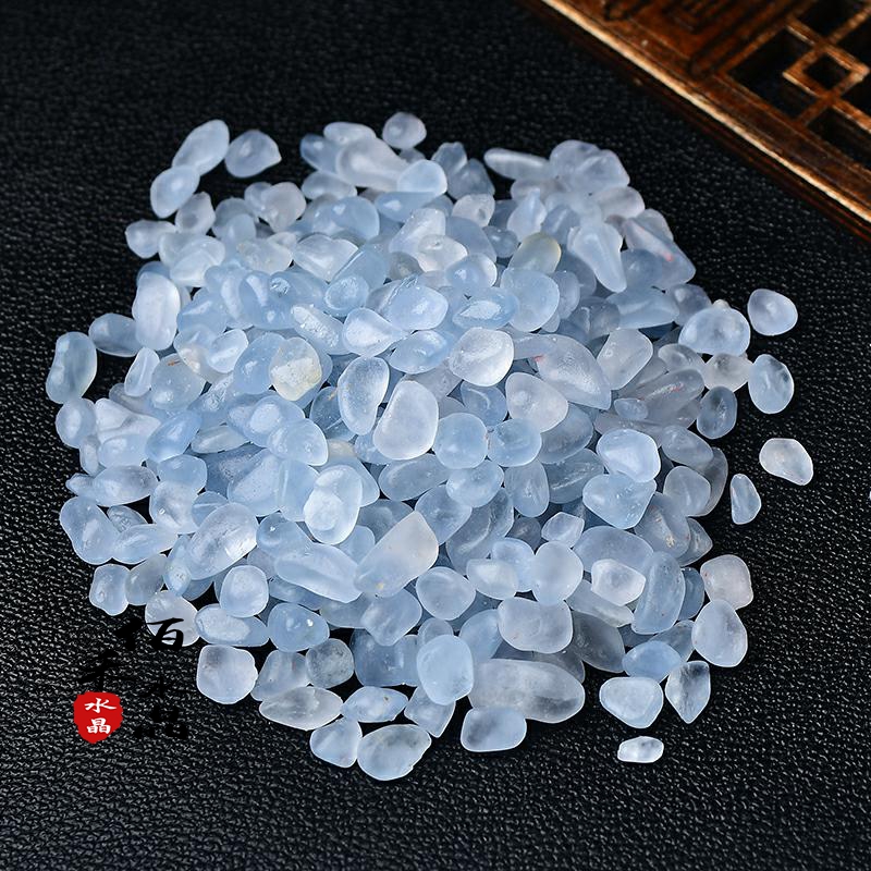 现货天青石碎石小颗粒摆件蓝水晶原石鱼缸花盆造景装饰石