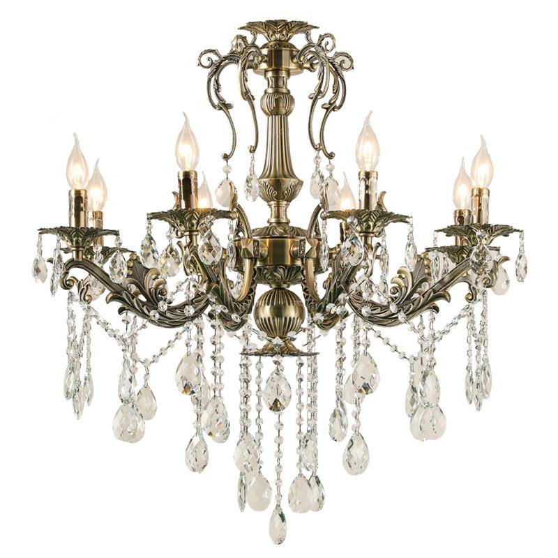 欧式餐厅晶吊灯锌合金卧室客水厅具复古铜色别灯酒墅店大厅装饰灯