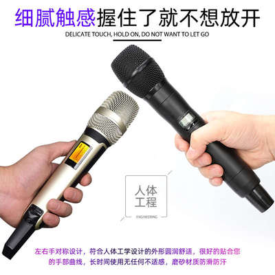 格伦士顿专业演出无线话筒一拖二真分集电容麦克风KTV家用防啸叫