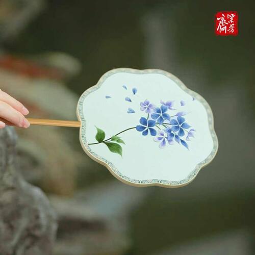紫芳斋真丝加密宫扇空白熟绢团扇工笔画小楷手绘工笔小楷写意画扇