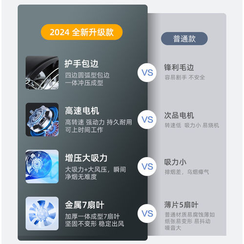 免安装厨房换气扇强力管道抽风机油烟排风扇家用排气扇排烟大吸力