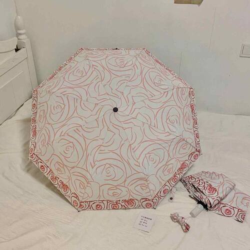 msho微甜玫瑰接边雨伞upf50+全自动女晴雨两用太阳伞遮阳防紫外线