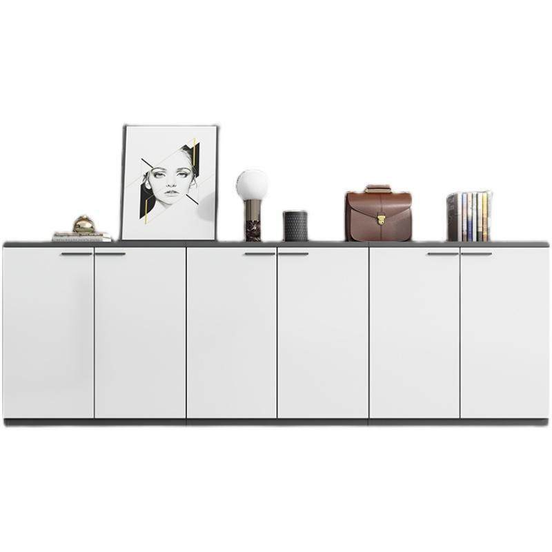 白色文件柜矮柜木质储物柜桌边柜打印机柜隔断柜资料收纳柜茶水柜