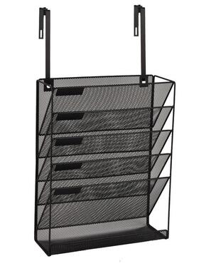 新款文件收纳架铁艺架桌面收品纳架办公用管壁挂铁网文件理架