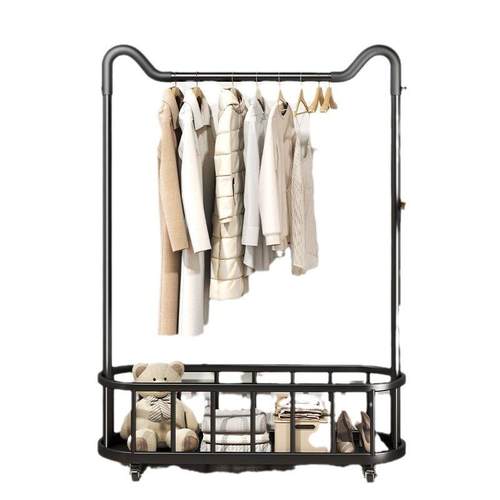 衣架落地立式衣帽架可移动带轮家用客厅轻奢晾衣架网红简易挂衣架