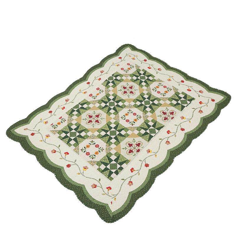 全棉绗缝200*230床盖拼接棉布夹棉地垫宠物爬行垫子可机洗地毯