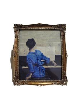 挂树脂复古卧室画沙发装饰相框头床JYX-0028防水客厅画框专布用置