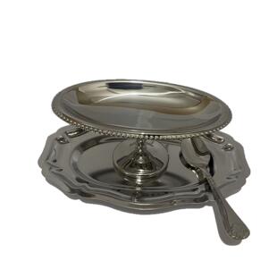 304不锈椭圆香蕉船形果沙MNG拉盘丁雪糕冰淇淋碟点心钢蛋糕布水盘