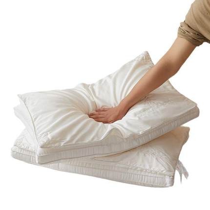 7抗菌蚕丝蚕枕xiyu头桑丝多层枕芯A家护颈枕助睡眠不塌陷酒店用女