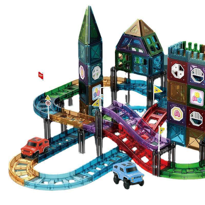 外轨道磁力建片力片积木益智玩具XWT轨道磁车磁力片磁铁构玩贸具,玩具/童车/益智/积木/模型,磁力片/磁性棒/磁性积木,淘宝优惠券,粉丝福利购,淘宝优惠卷