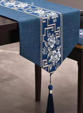 新式中桌旗中式禅意茶桌台茶布艺长条茶席餐茶XKI桌几桌布茶布