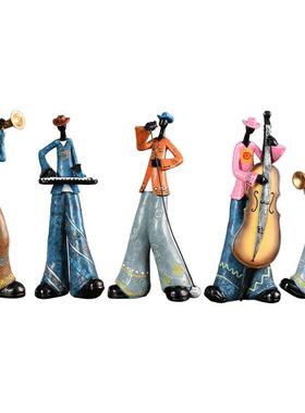 创意美式乐队摆件乐器模型客厅玄关书房电视柜北欧艺术树脂工艺品