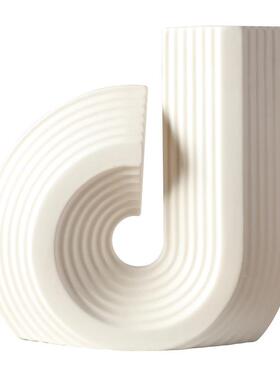 简几约何艺术2181线条陶厅瓷花瓶创意生活家居摆件板样房展装饰花