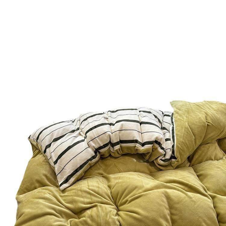 ins绒简约小清双新苹小9966699狗牛果奶贴布绣四件套加厚保暖面加,床上用品,床品套件/四件套/多件套,淘宝优惠券,粉丝福利购,淘宝优惠卷