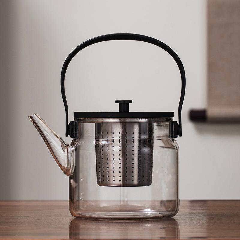 原创设计加厚玻璃煮茶烧水一体茶壶小型迷你不锈钢滤网电陶炉家用