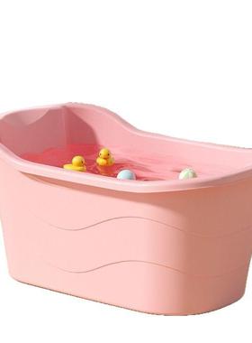 儿童泡澡洗桶坐加厚加长家用全身沐浴澡桶56-67-80可躺大号宝宝沐