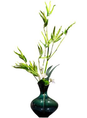 新中式仿真绿植绿色花瓶插花青竹售楼处玄关客厅软装饰品花艺摆件