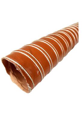 高温风管300度红色硅胶硫化防火抽风管排烟热气钢丝伸缩通风软管