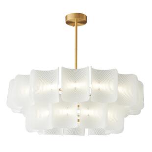 日式侘寂风客厅吊灯法式奶油复古轻奢全铜餐厅吊灯卧室护眼玻璃灯