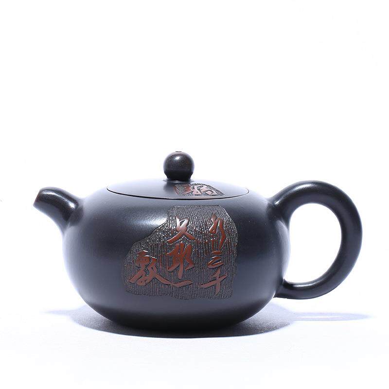 宜兴原矿紫砂壶名家手刻制作坭兴陶玉露壶套装茶具定制