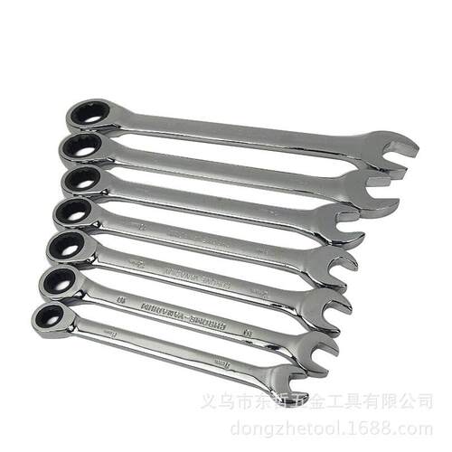 7件套活动头两用棘轮扳手开口梅花快速机修汽修8-19mm