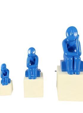 现代简约欧式北欧思考者沉思者人像摆件雕塑样板房售楼处软装饰品